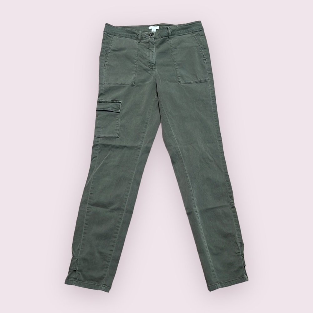 J Jill Skinny Green Cargo Pants sz 10